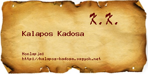 Kalapos Kadosa névjegykártya